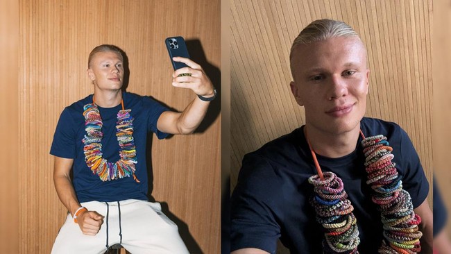 pemain-sepak-bola-norwegia-erling-haaland-berpose-dengan-ikat-rambut-kknekki-di-lehernya-dalam-gambar-promosi-yang-diunggah-pa-1783856593993_169
